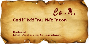 Csákány Márton névjegykártya