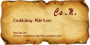 Csákány Márton névjegykártya